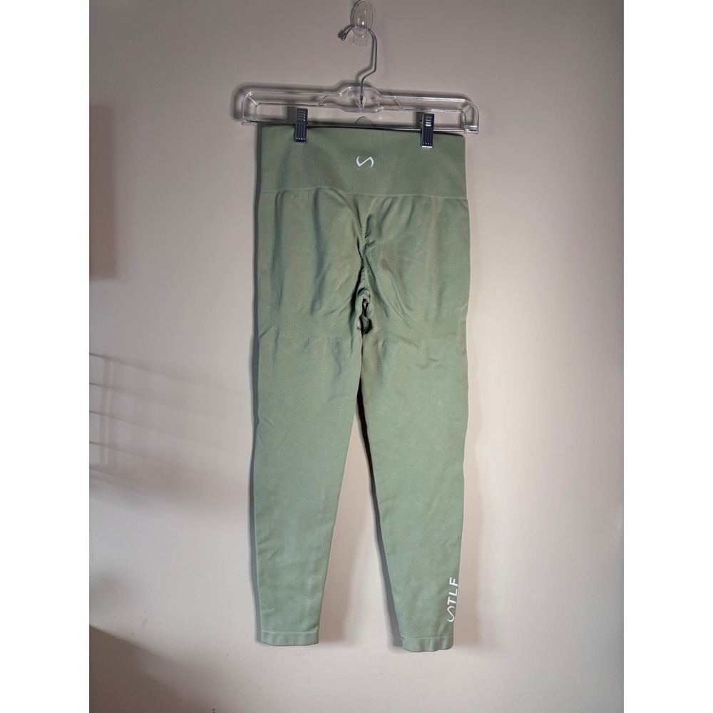 STLF Sage Green‎ Seamless High Waist Leggings Workout Athleisure Activewear SZ S - Picture 5 of 6